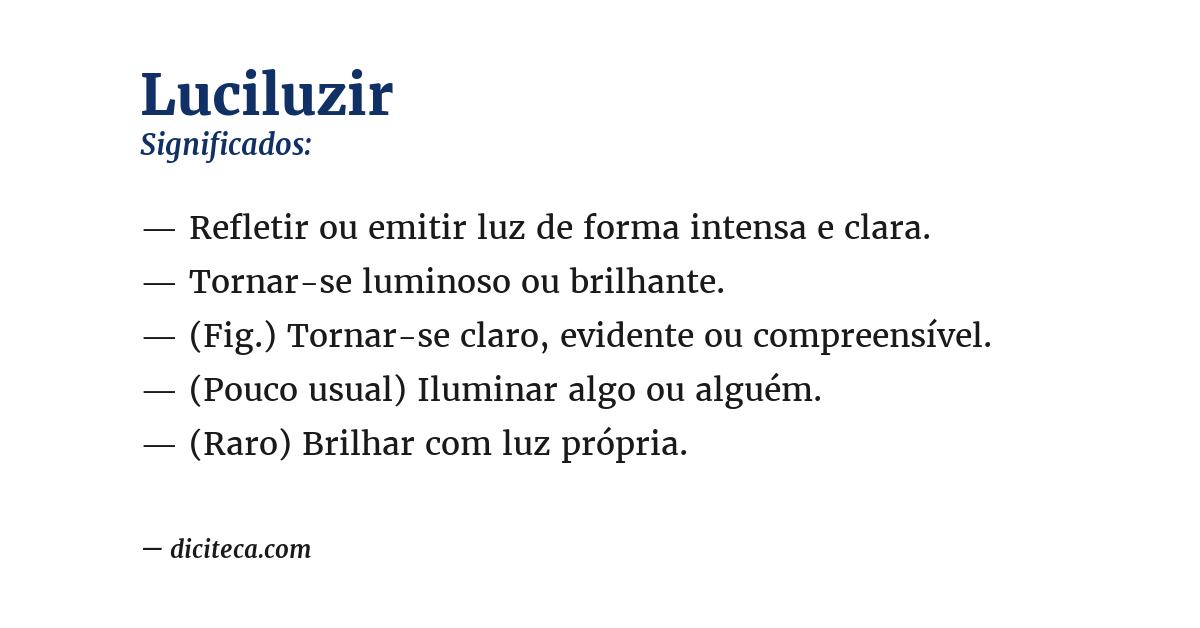 Significado de luciluzir