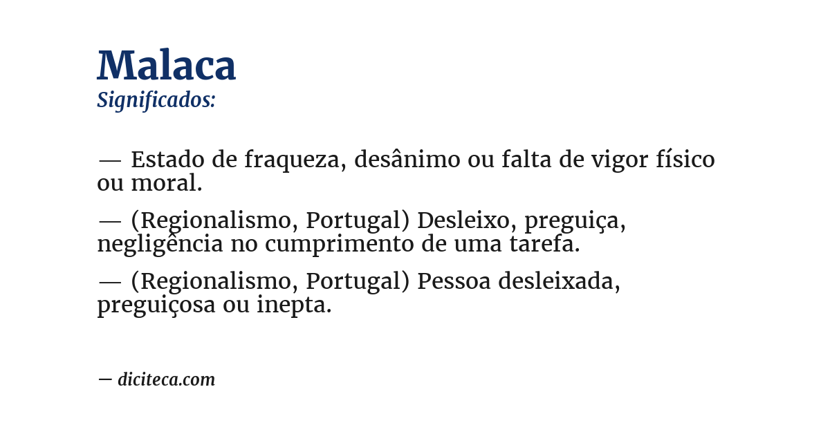 Significado de malaca