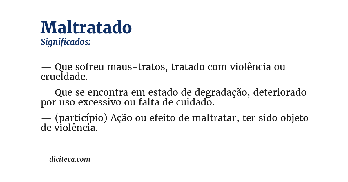 Significado de maltratado