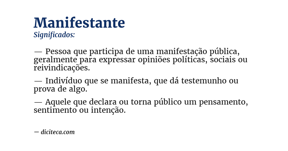 Significado de manifestante