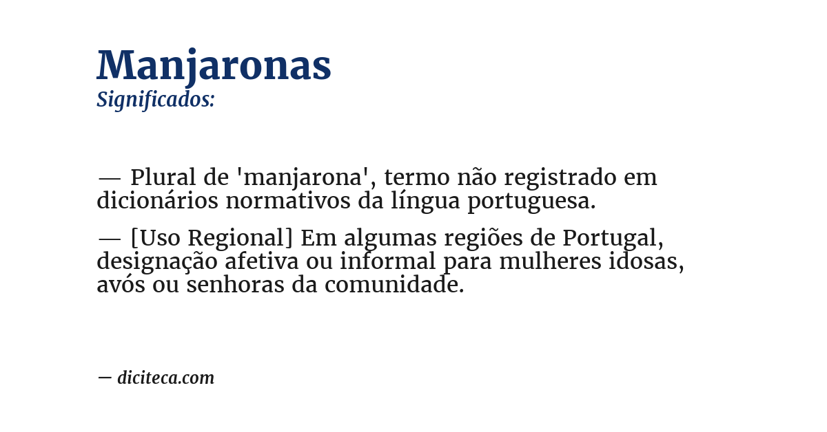 Significado de manjaronas