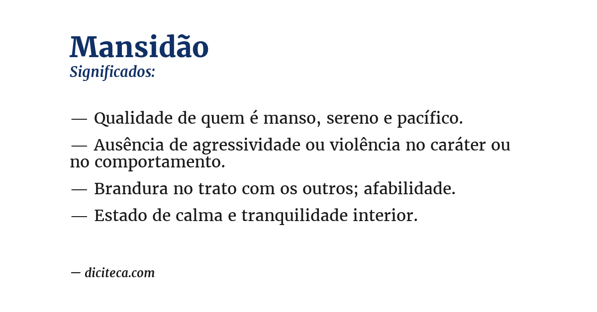 Significado de mansidão