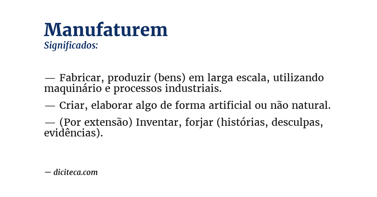 Significado de manufaturem