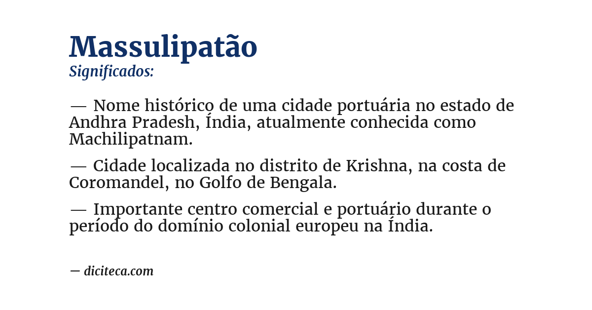 Significado de massulipatão