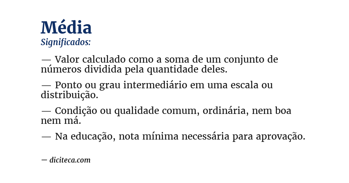 Significado de média