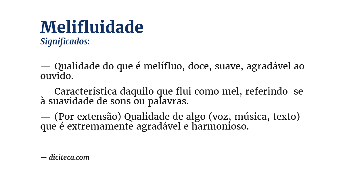 Significado de melifluidade