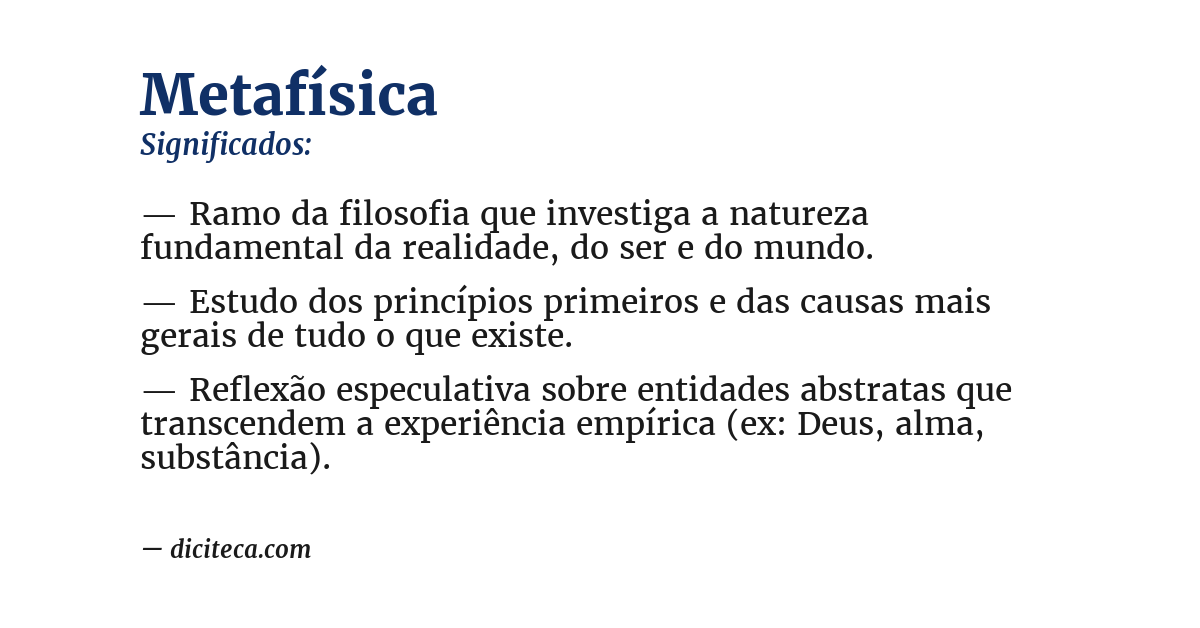 Significado de metafísica