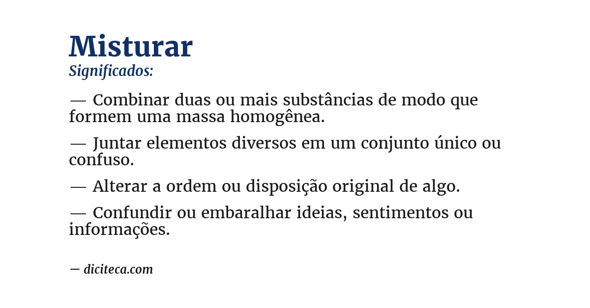 Significado de misturar