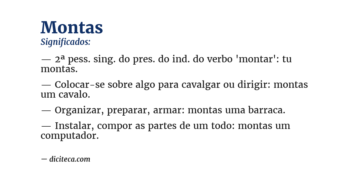 Significado de montas