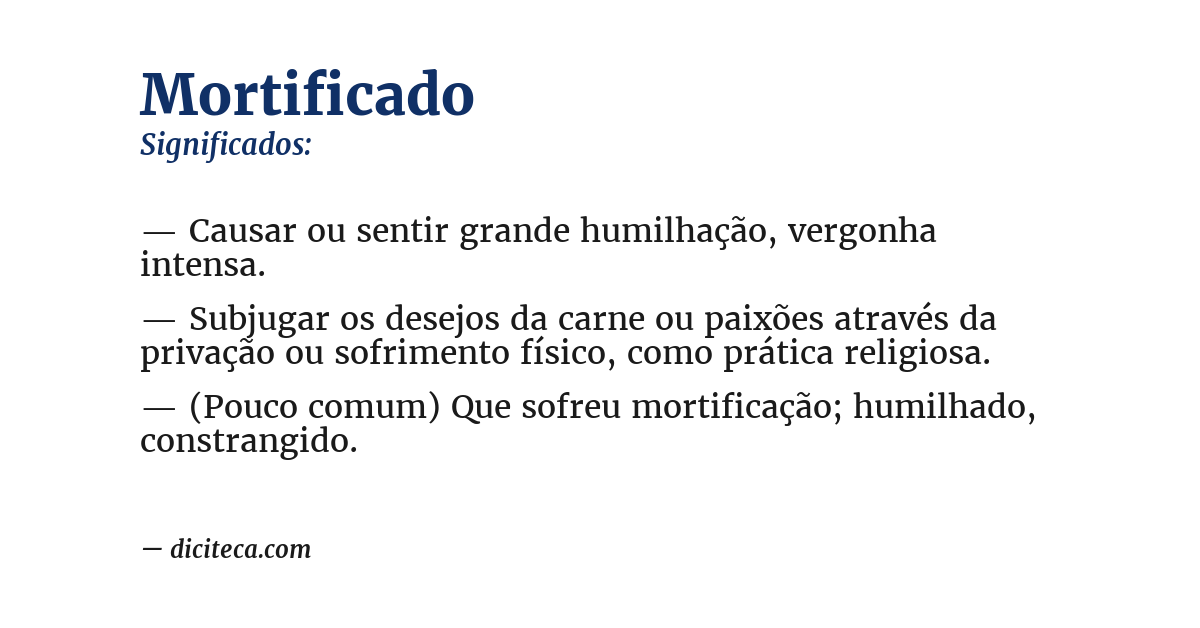 Significado de mortificado