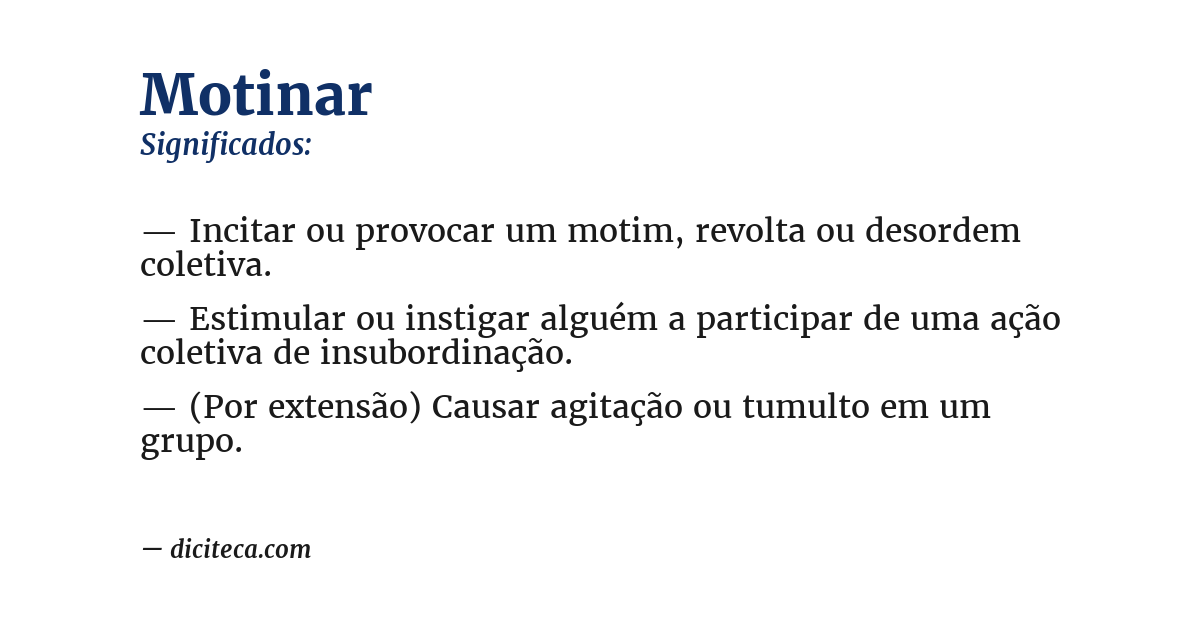 Significado de motinar