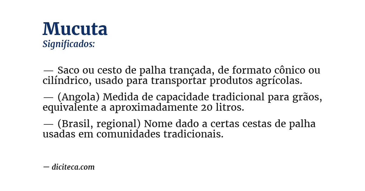 Significado de mucuta