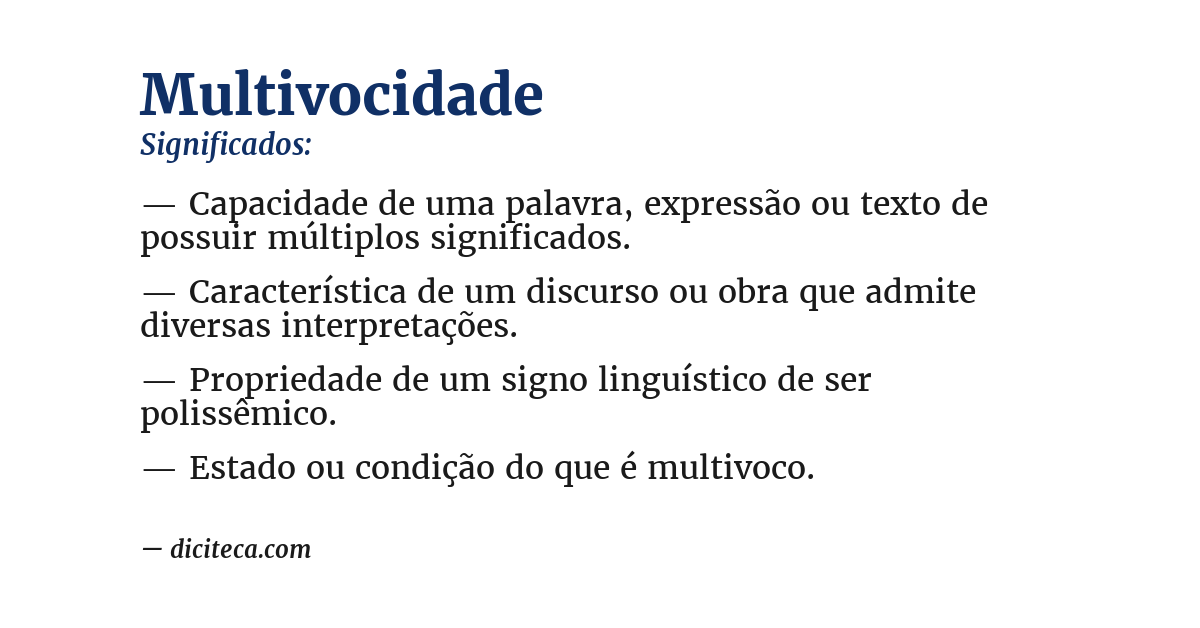 Significado de multivocidade