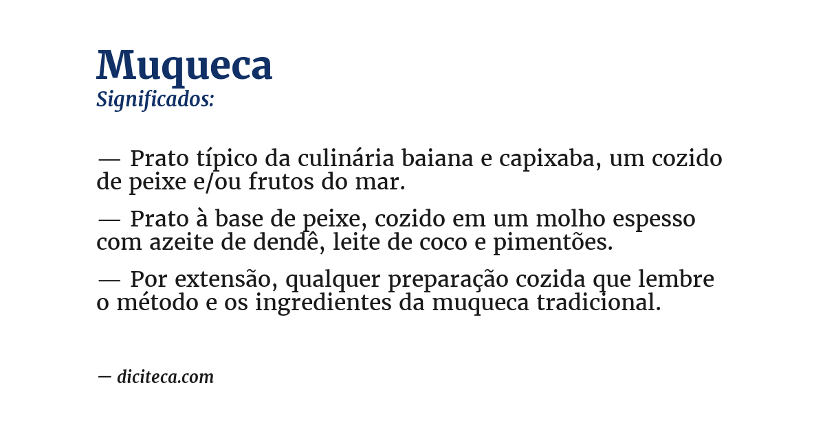 Significado de muqueca