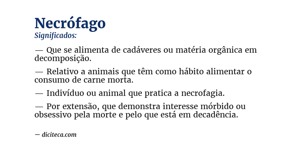 Significado de necrófago