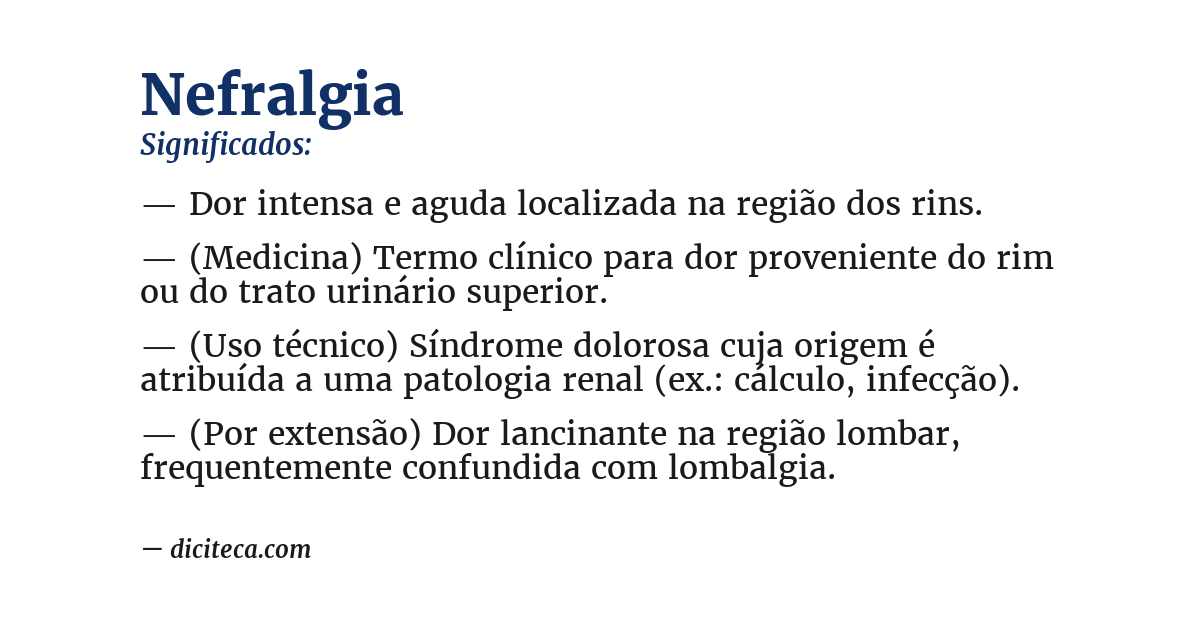 Significado de nefralgia