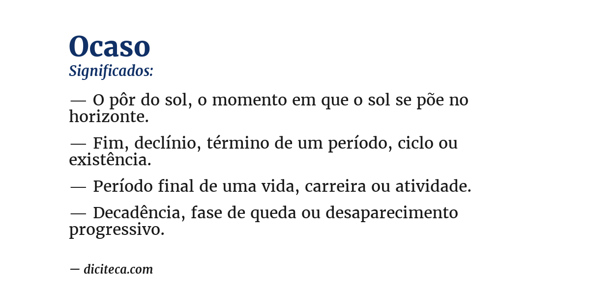 Significado de ocaso