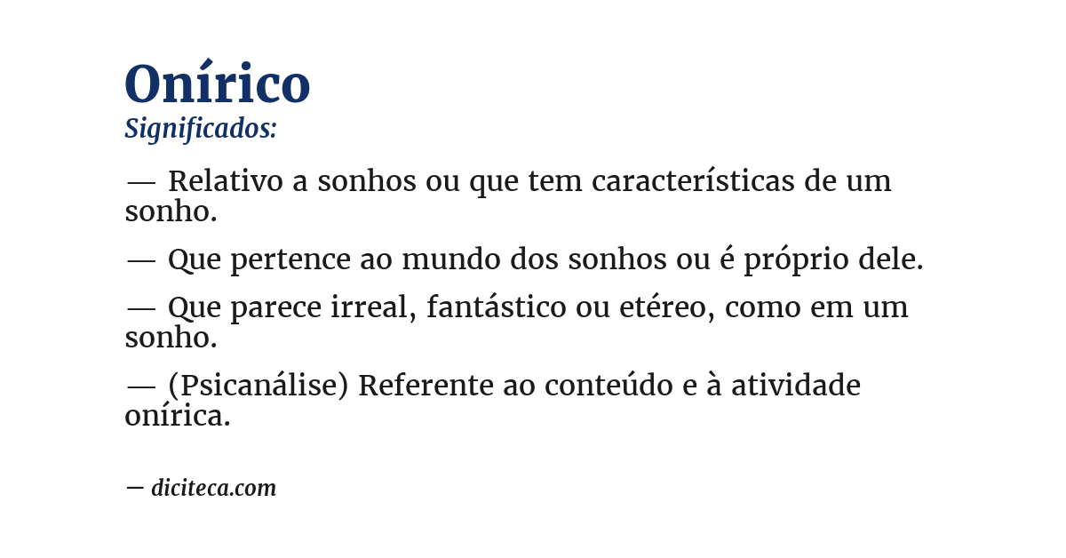 Significado de onírico