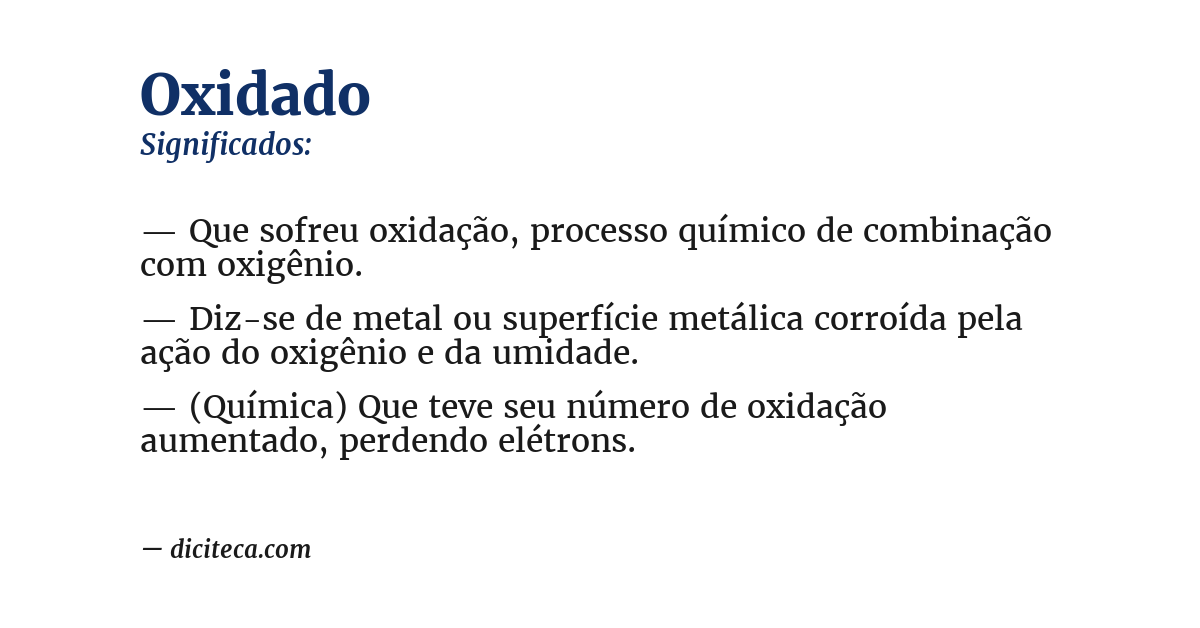 Significado de oxidado