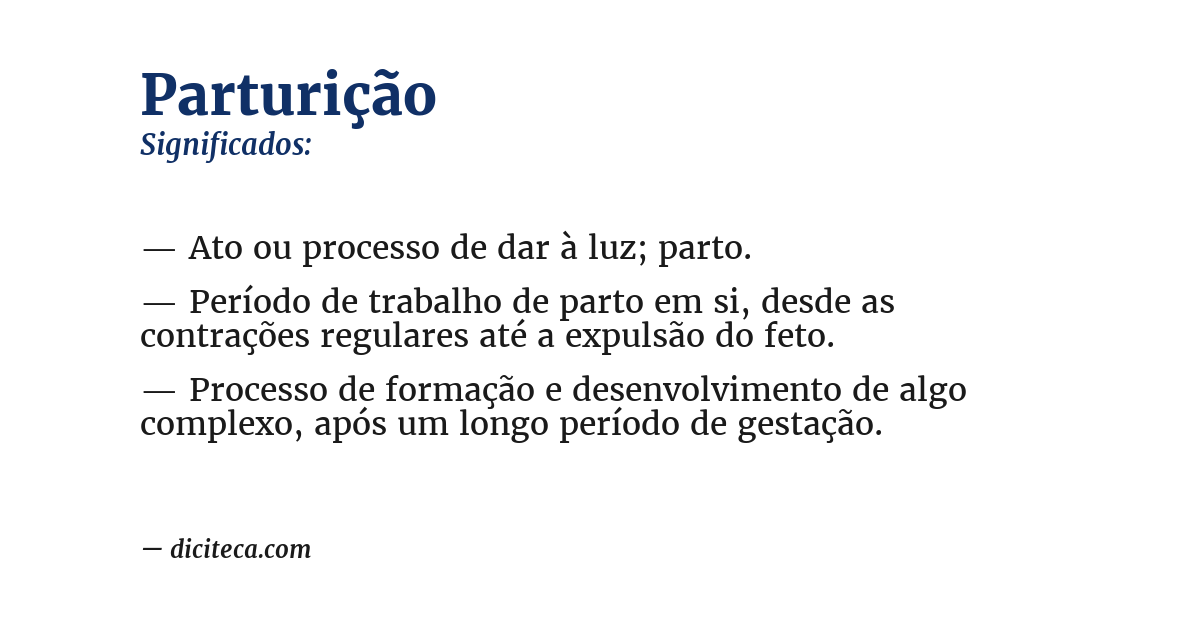 Significado de parturição