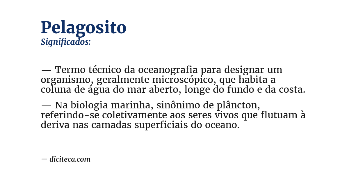 Significado de pelagosito