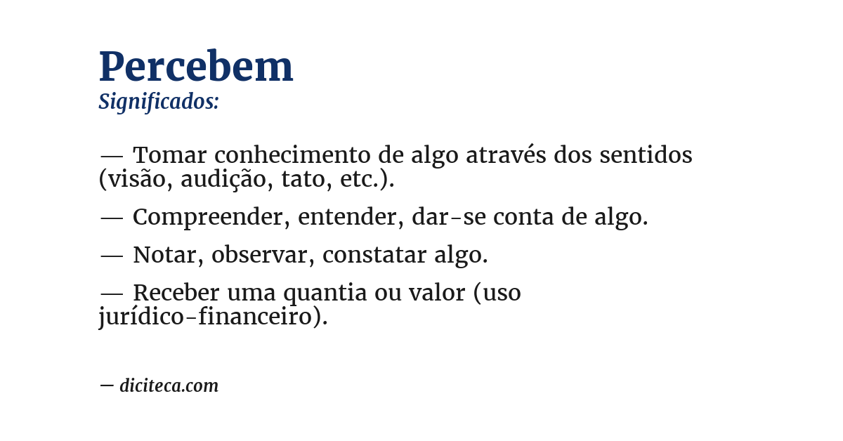Significado de percebem