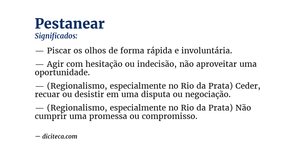 Significado de pestanear