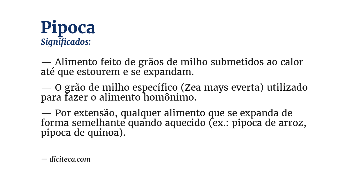 Significado de pipoca