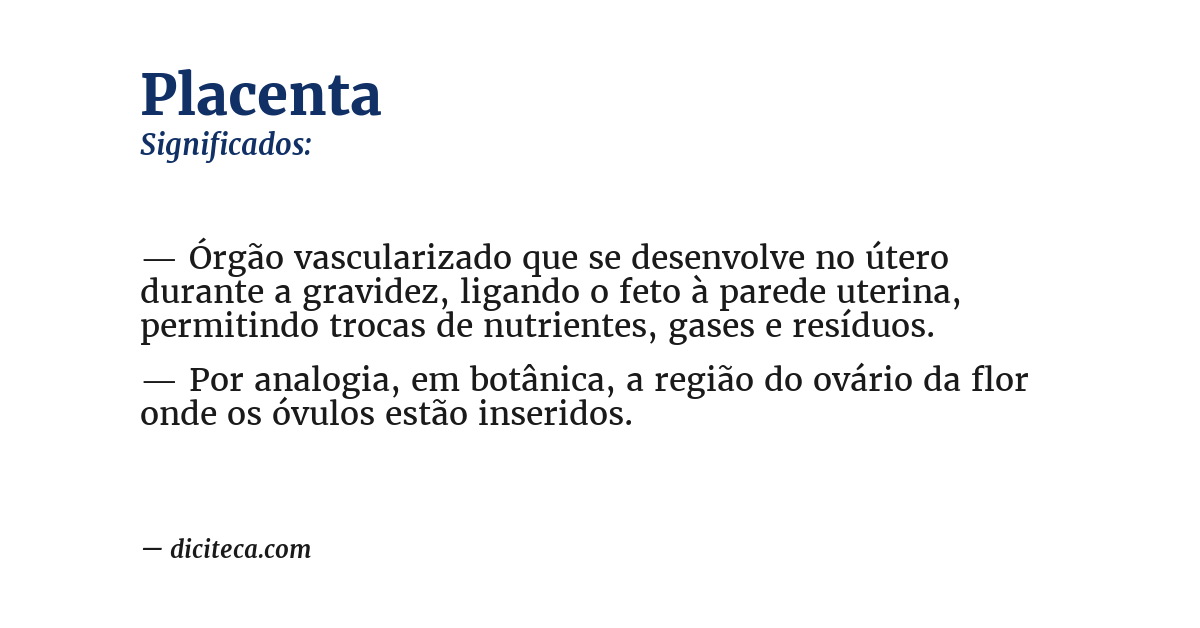 Significado de placenta