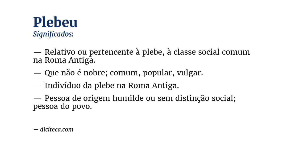 Significado de plebeu