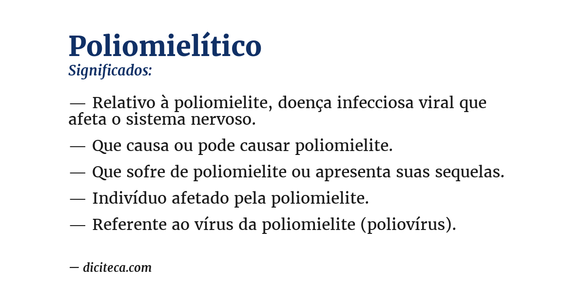 Significado de poliomielítico