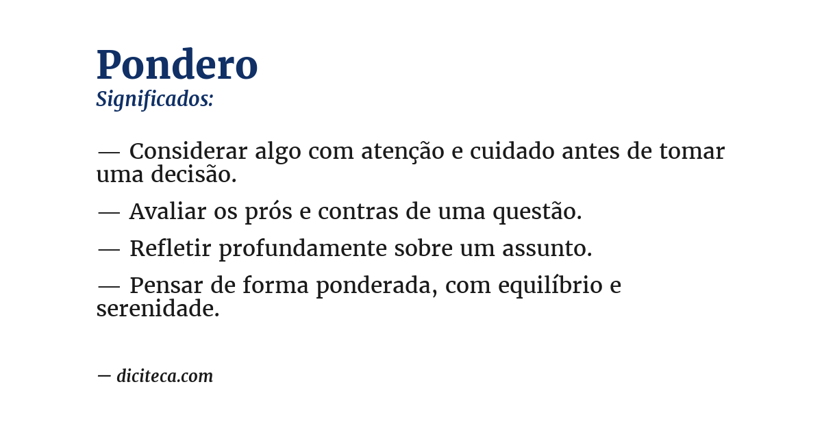 Significado de pondero