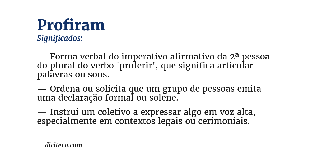 Significado de profiram