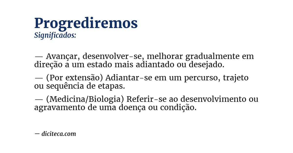 Significado de progrediremos