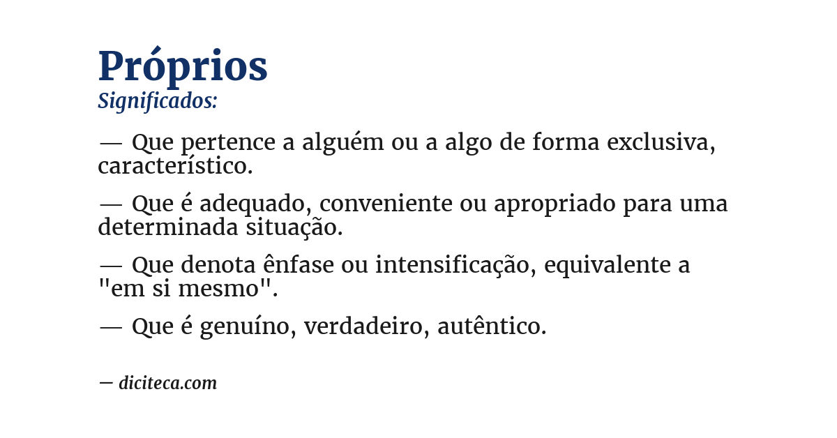 Significado de próprios