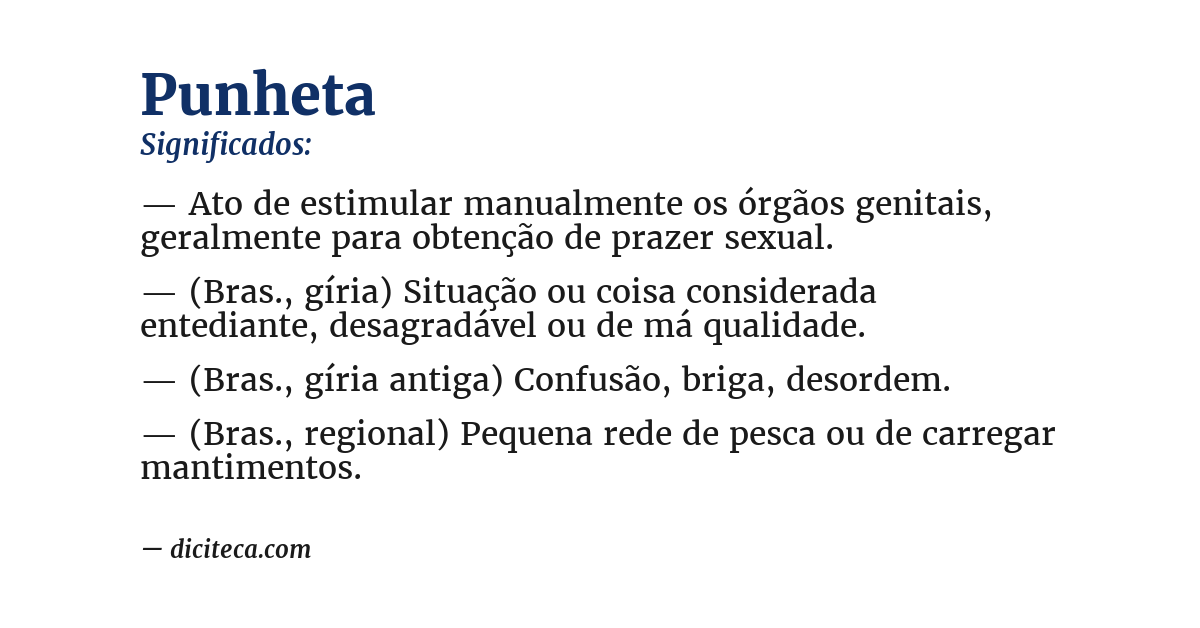 Significado de punheta