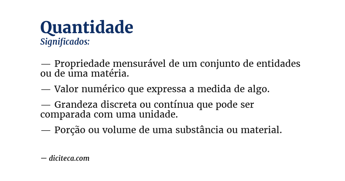 Significado de quantidade