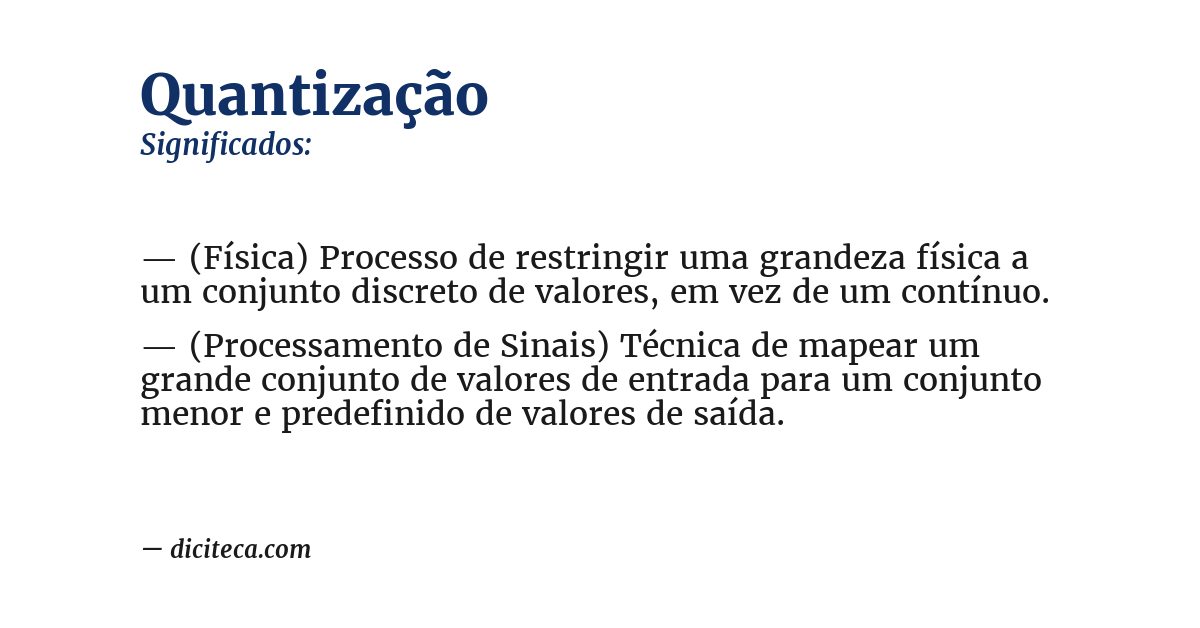Significado de quantização