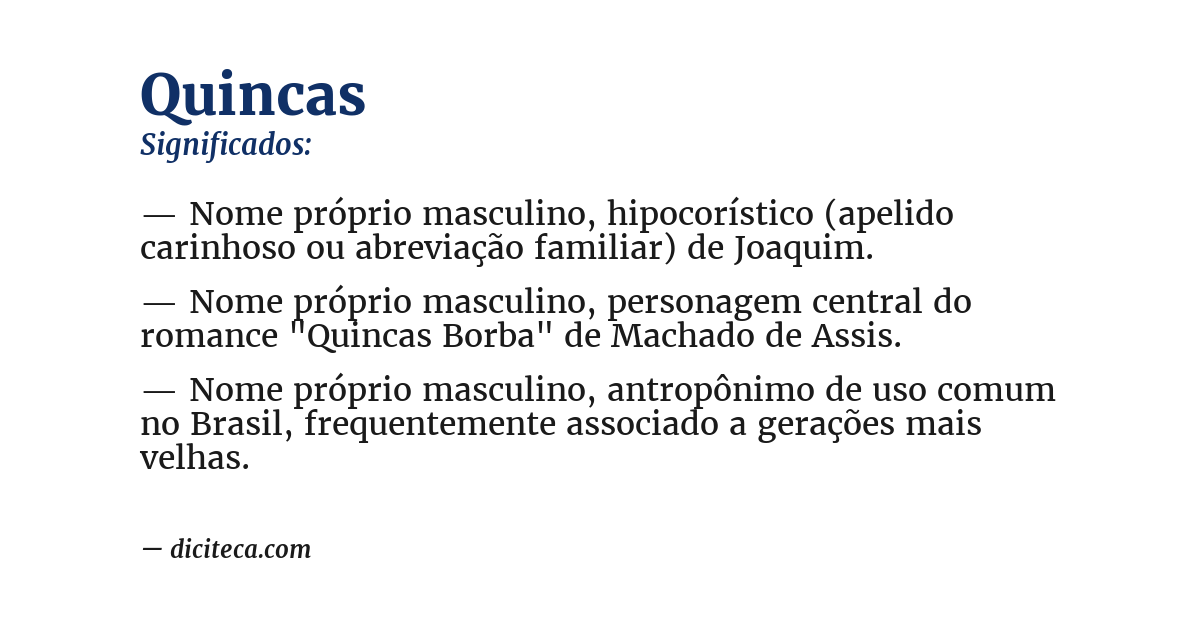 Significado de quincas