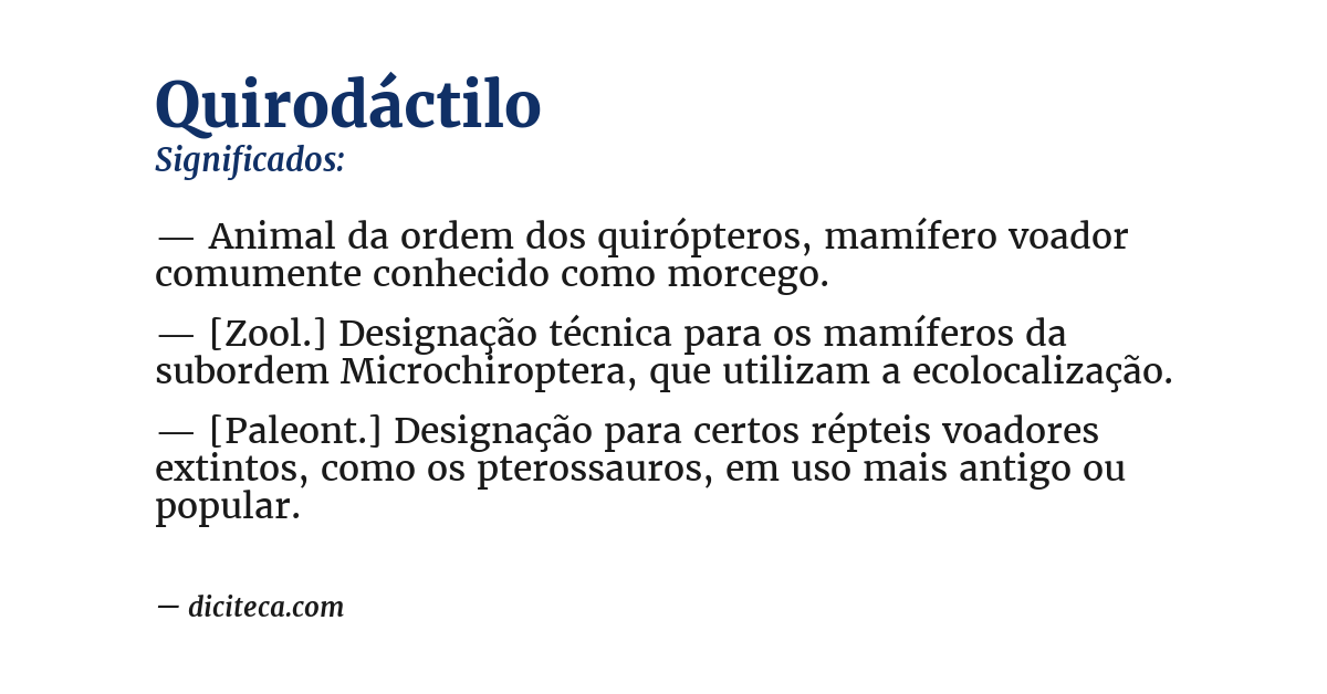 Significado de quirodáctilo