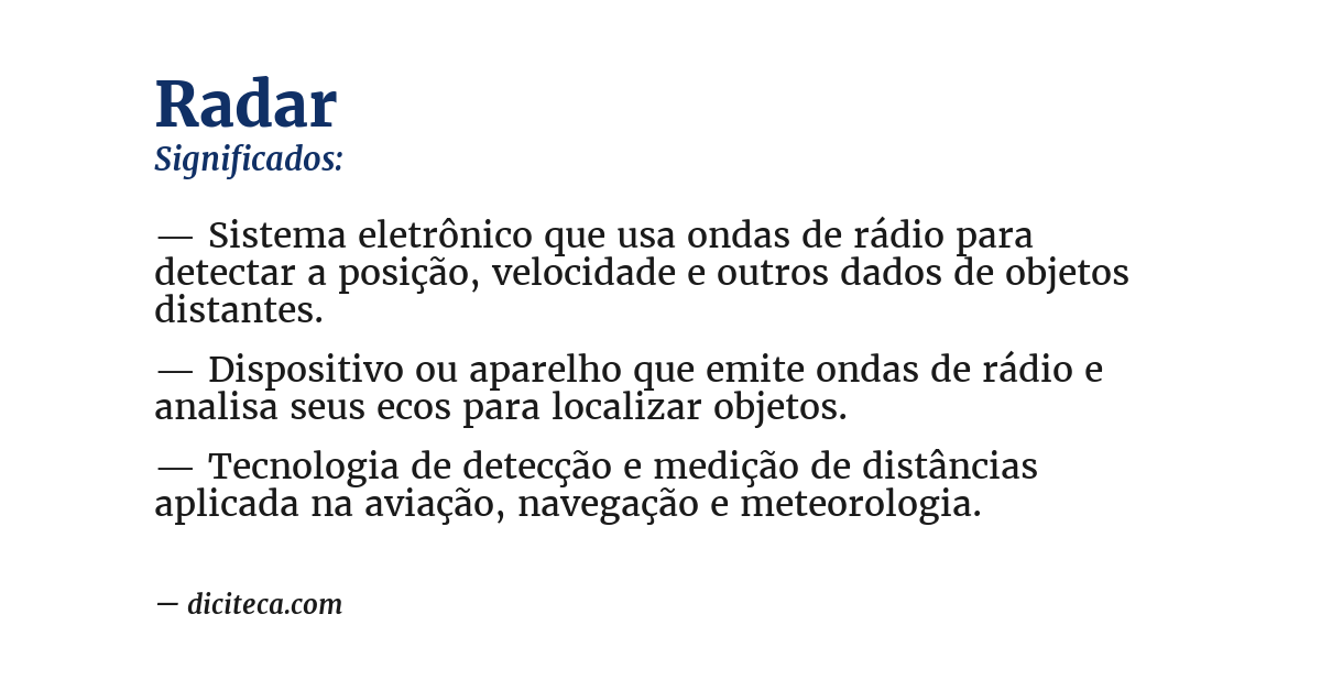 Significado de radar