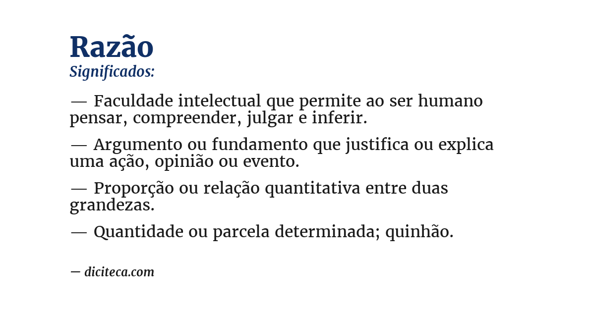 Significado de razão