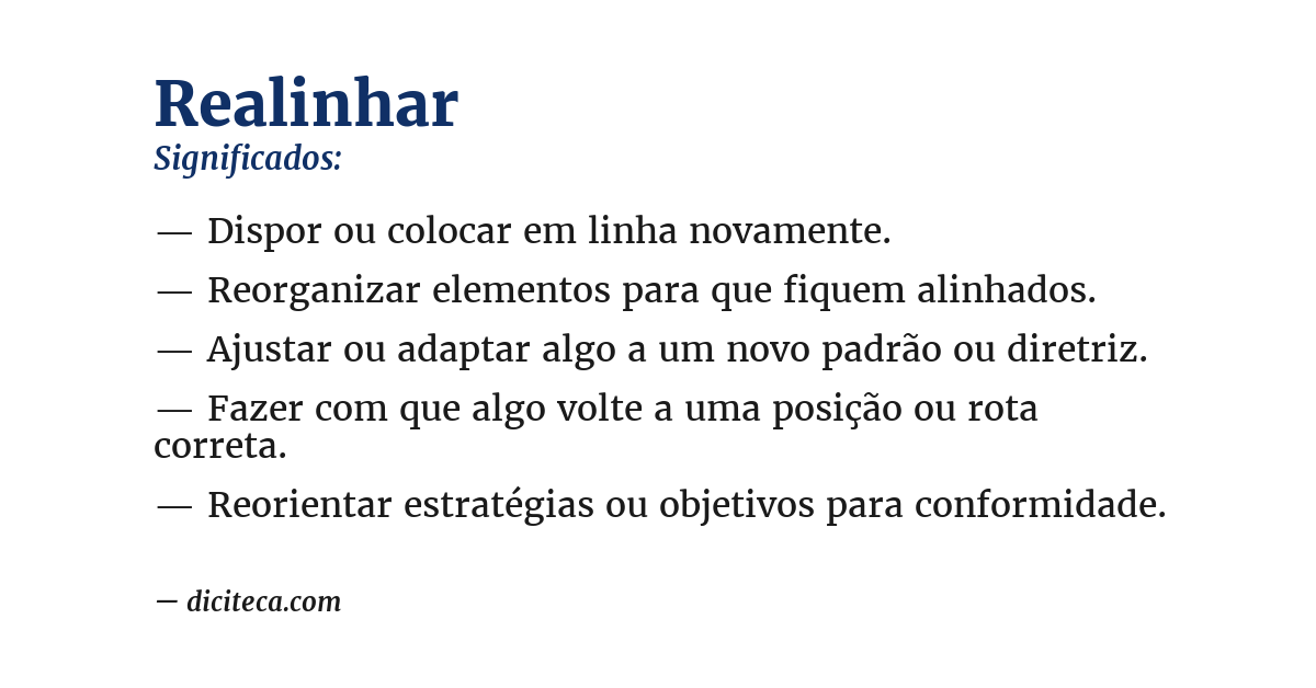 Significado de realinhar