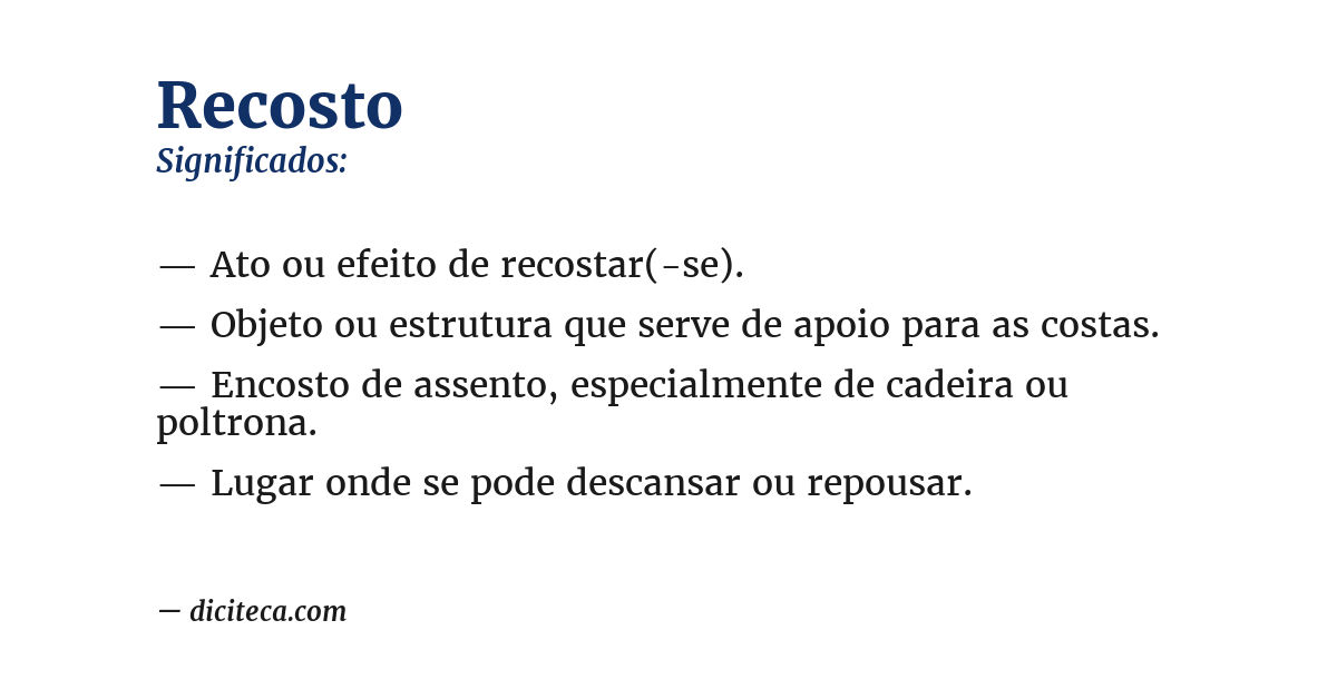 Significado de recosto