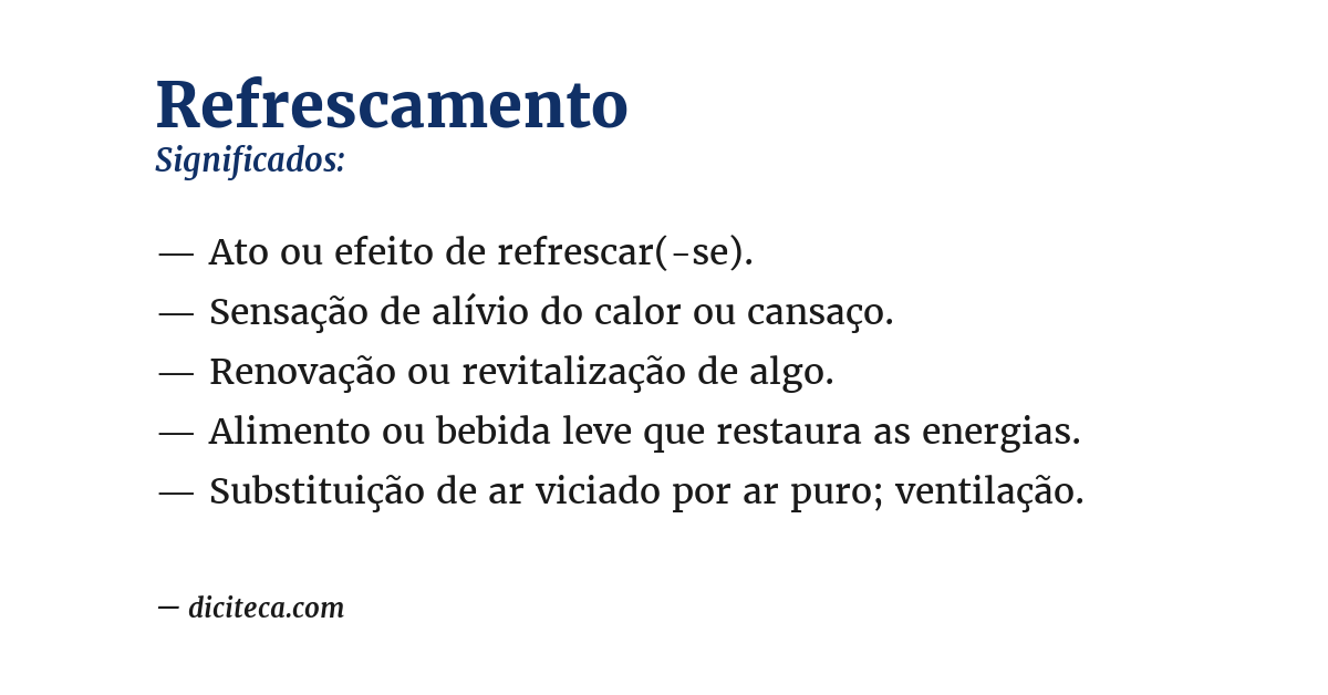 Significado de refrescamento