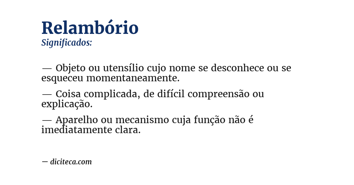 Significado de relambório
