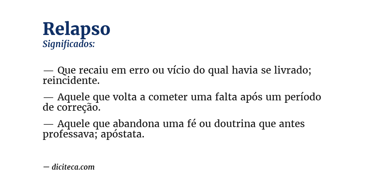 Significado de relapso