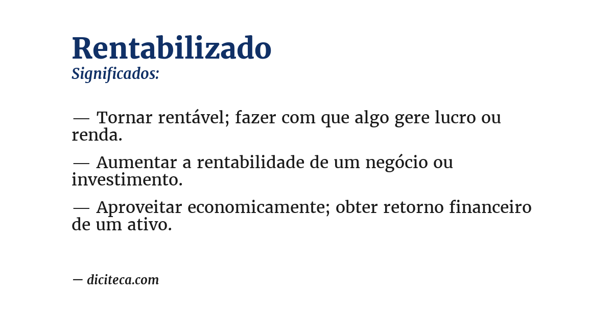 Significado de rentabilizado