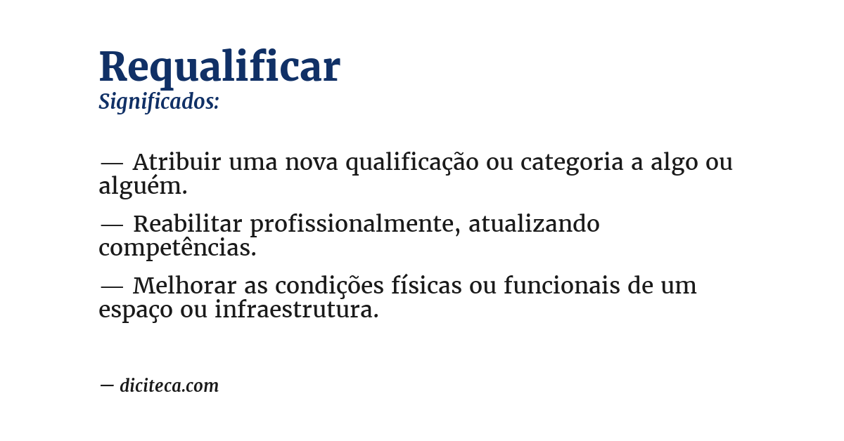 Significado de requalificar