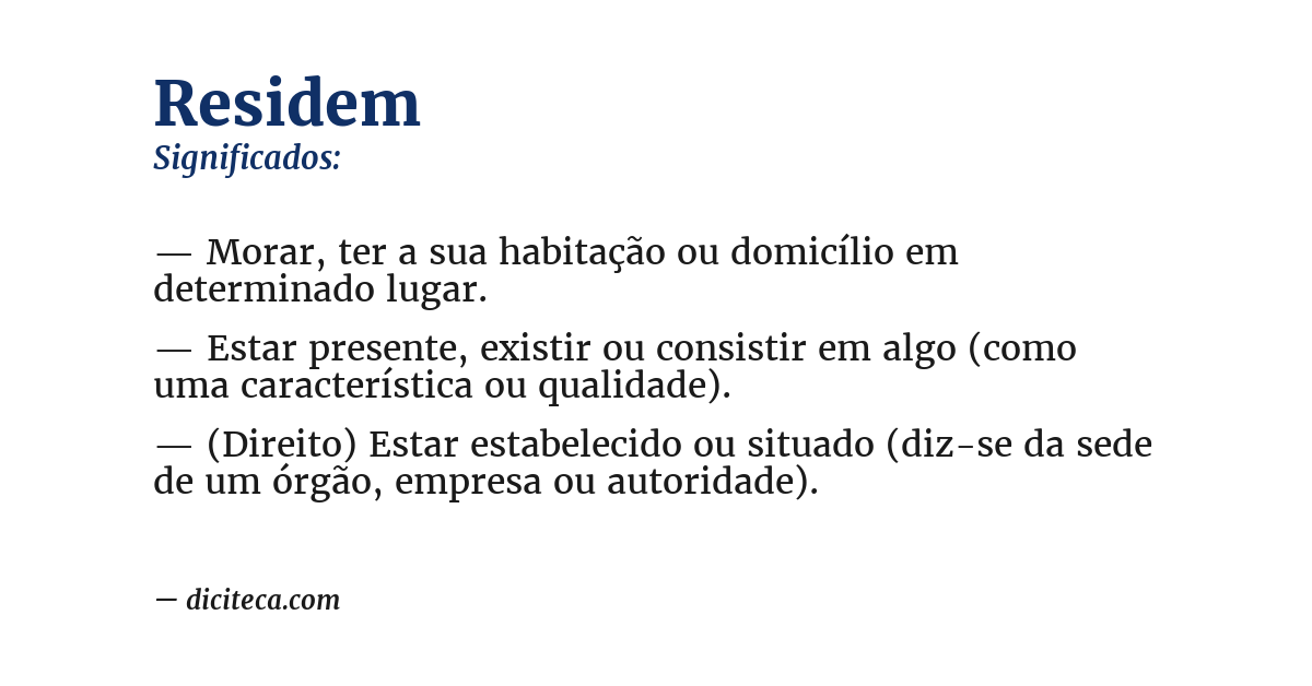 Significado de residem